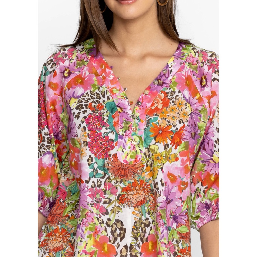 JOHNNY WAS 2 Piece Wild Garden Blouse and Short Set - Women’s Large - Picture 4 of 16